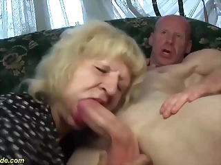 Rough Toothless Blowbang With 74 Years Old Bbw Grannie Outdoor Banged